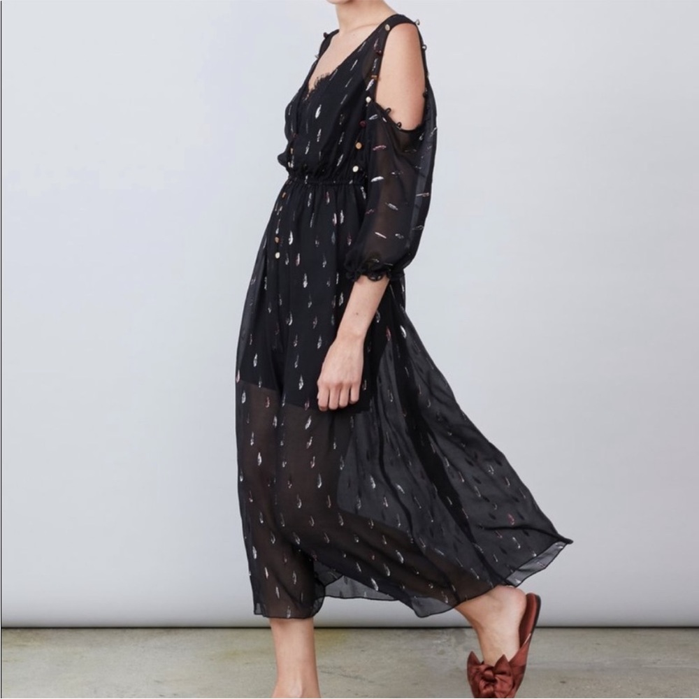 Allen Schwartz Silk Emma Dress Sz M Black